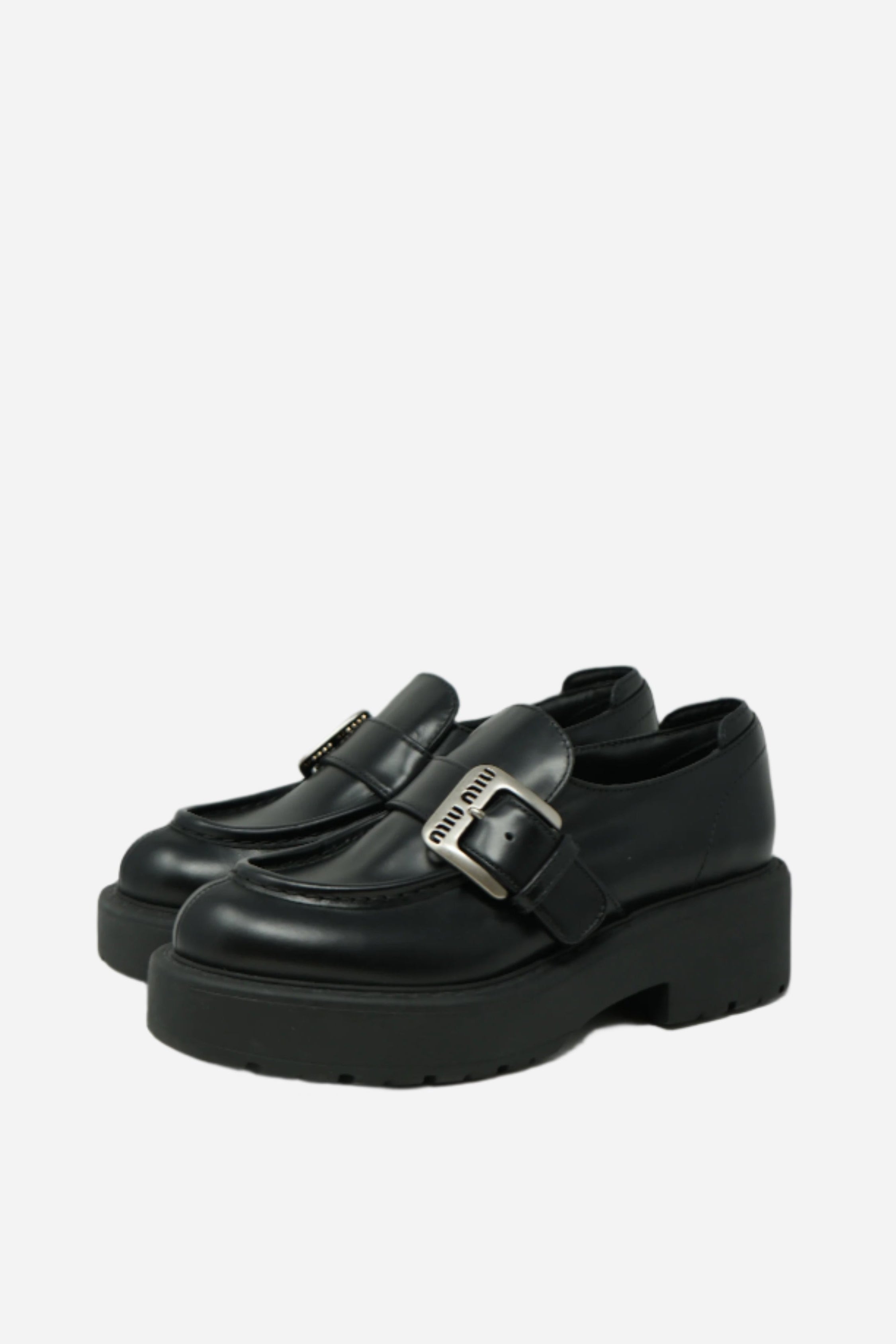Miu Miu Calfskin Platform Loafers Size 38.5
