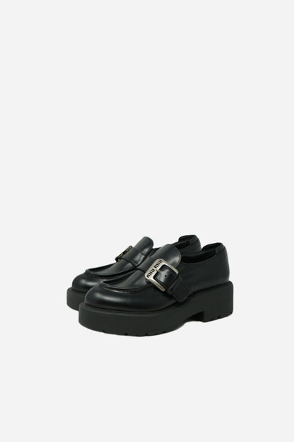 Miu Miu Calfskin Platform Loafers