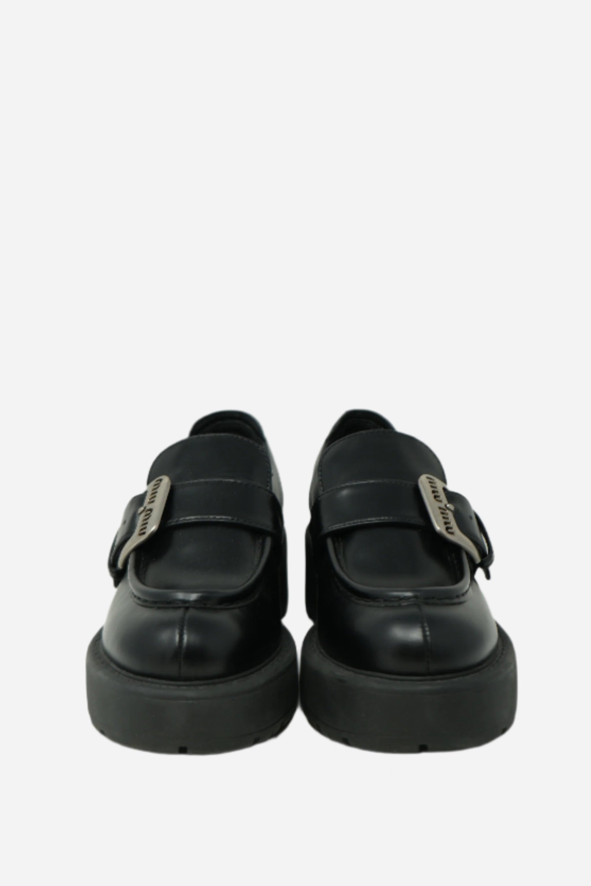 Miu Miu Calfskin Platform Loafers Size 38.5