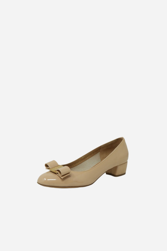 Ferragamo Patent Vara Bow Pumps