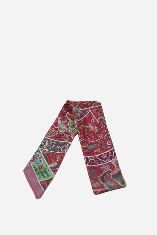 Hermes Twilly Scarf Red Bird&Floral Print Never Worn