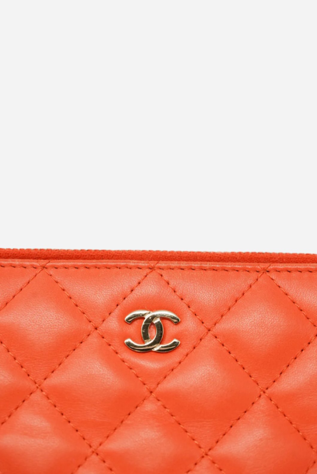 Pre-Owned Chanel 2016-2017 Lambskin Double Zip Wallet On Chain