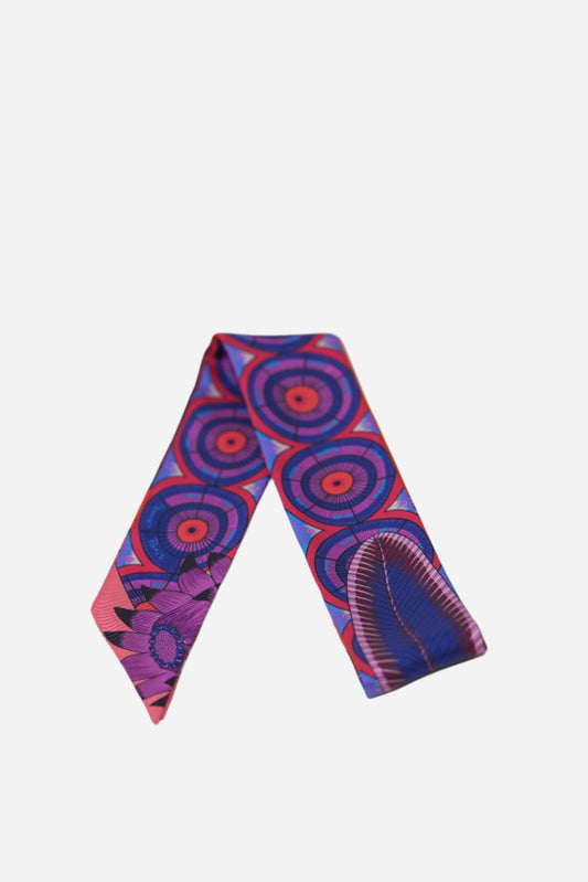Hermes Orange/Purple The Savana Dance Twilly W/washing label