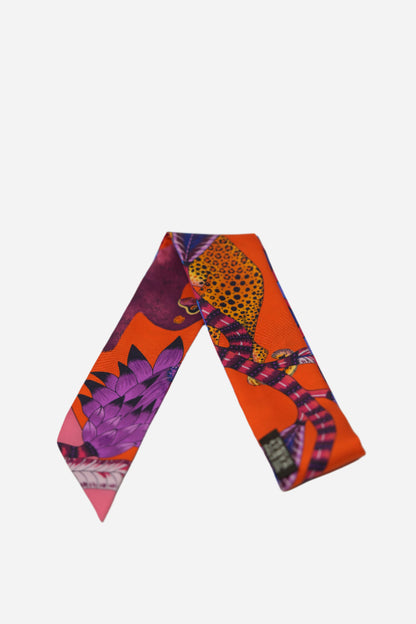 Hermes Orange/Purple The Savana Dance Twilly W/washing label