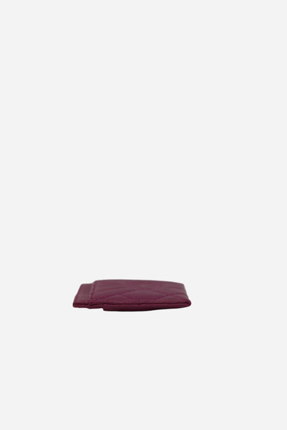 Pre-Owned Chanel Fuchsia Caviar Card Holder