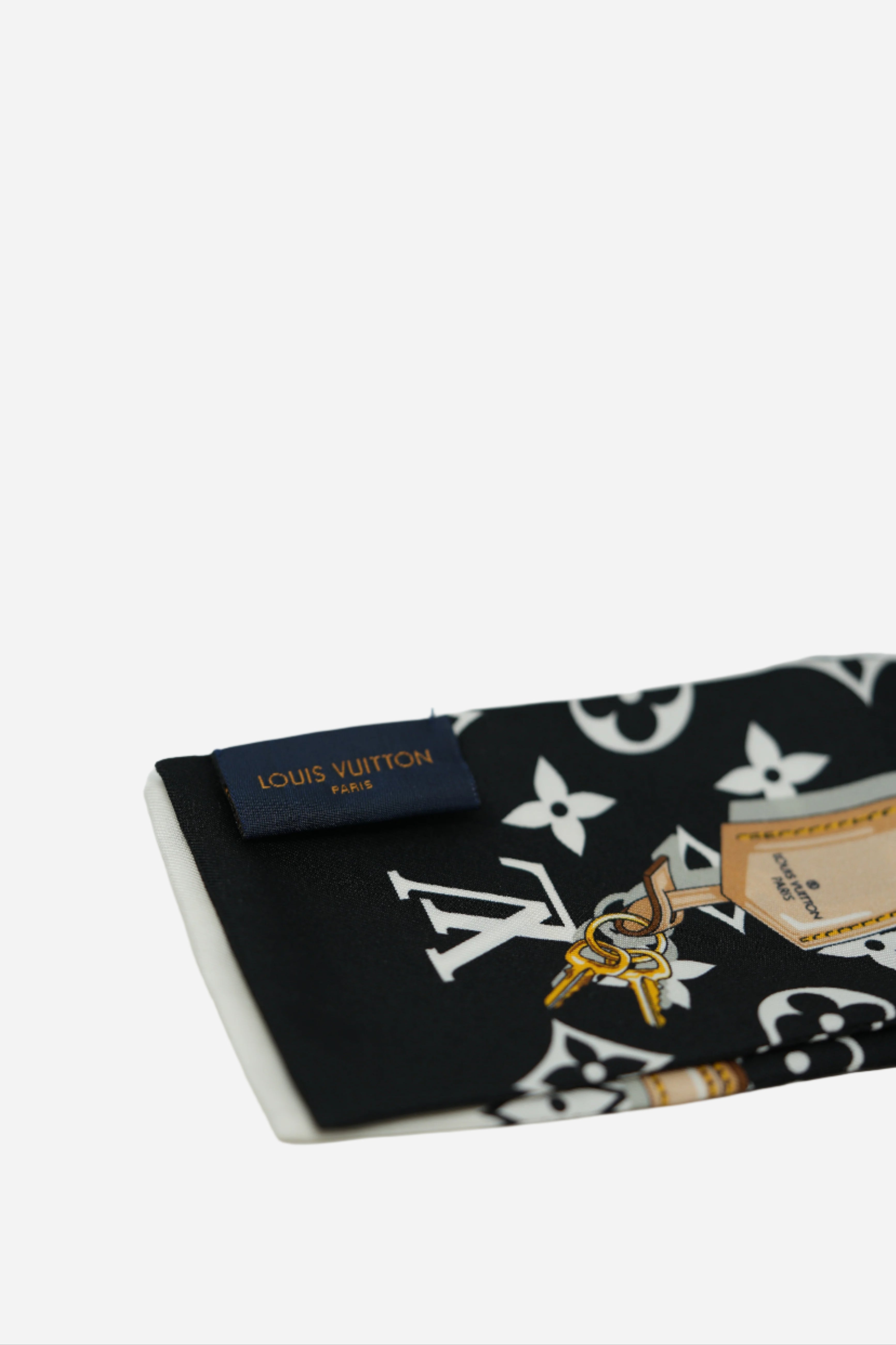 Louis Vuitton Monogram Bandeau Silk Scarf Black/White