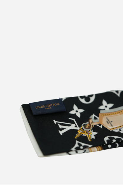 Louis Vuitton Monogram Bandeau Silk Scarf Black/White
