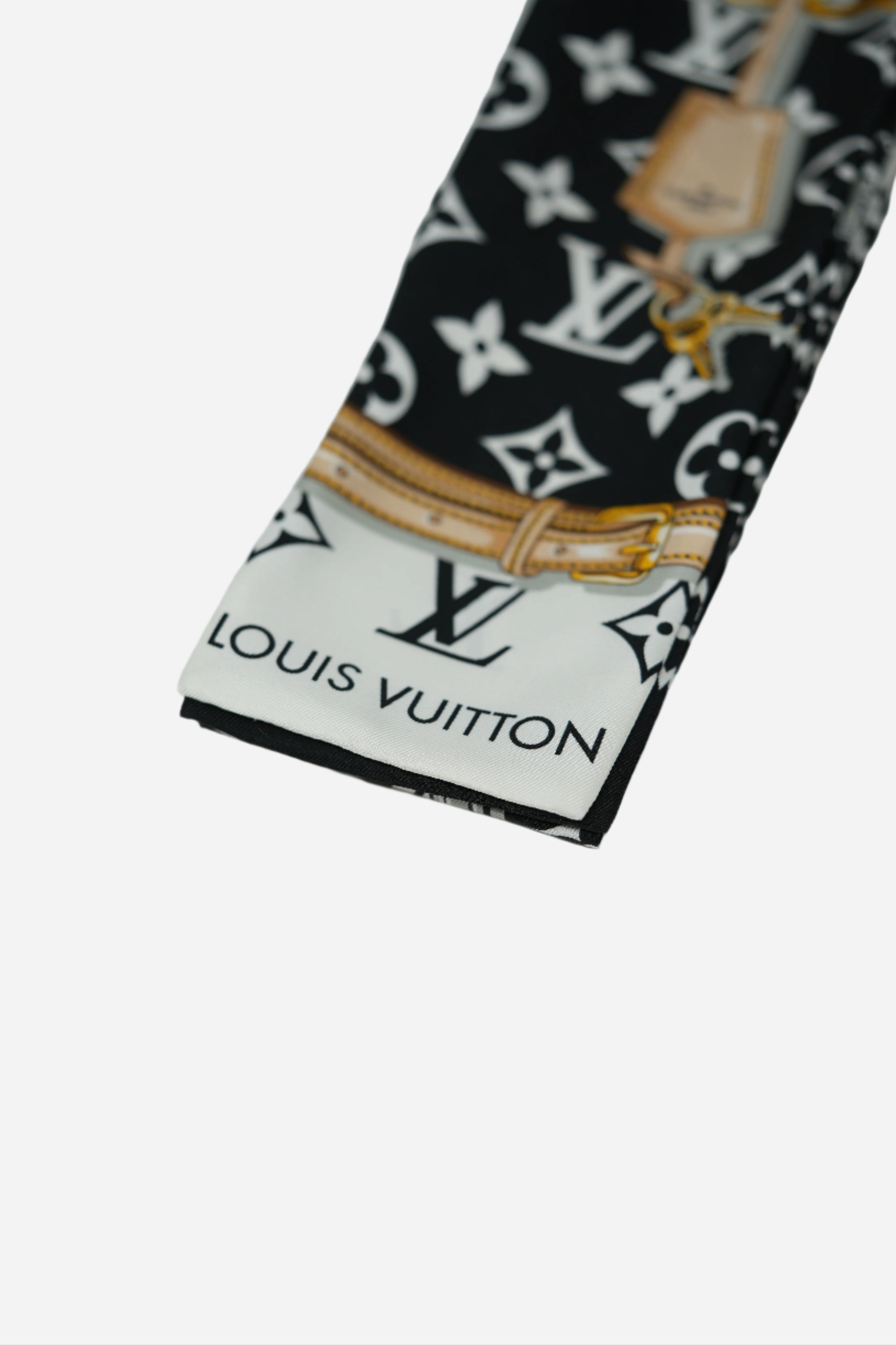 Louis Vuitton Monogram Bandeau Silk Scarf Black/White