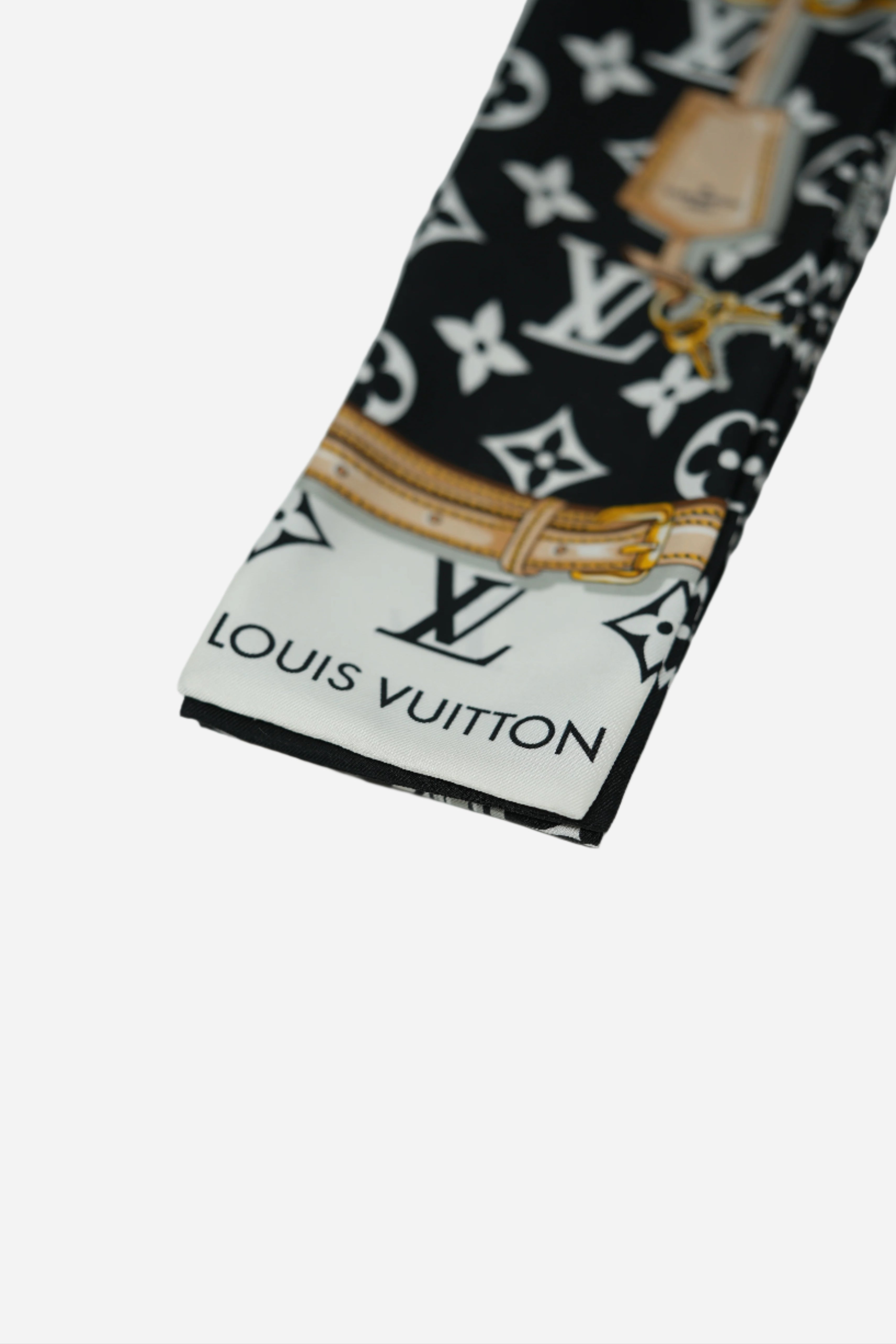 Louis Vuitton Monogram Bandeau Silk Scarf Black/White