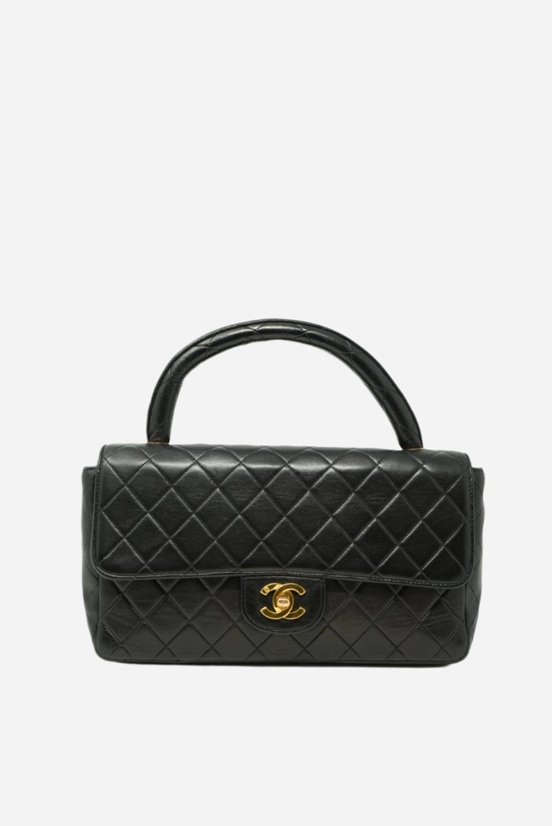 Pre-Owned Chanel Lambskin Quilted Top Handle Bag