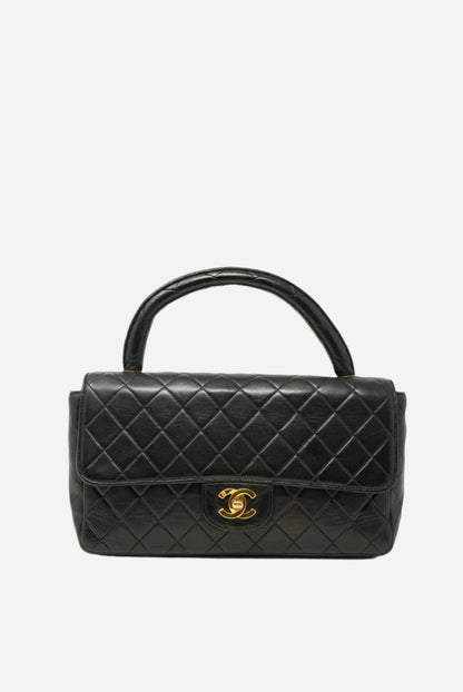 Pre-Owned Chanel Lambskin Quilted Top Handle Bag