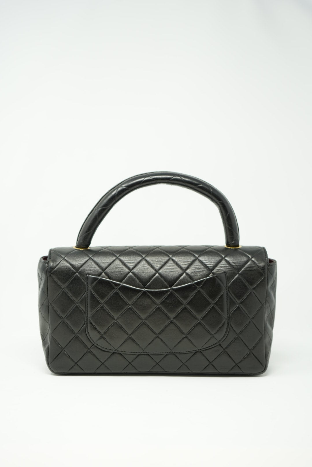 Pre-Owned Chanel Lambskin Quilted Top Handle Bag