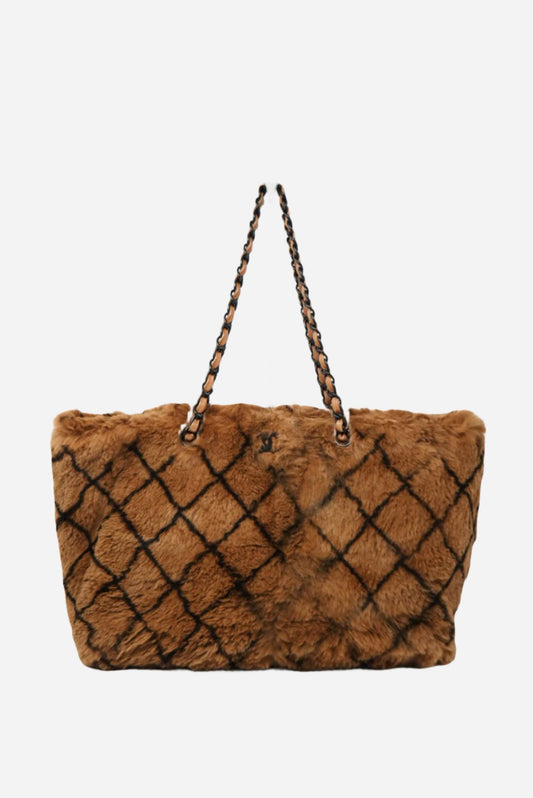 Pre-Owned Chanel Brown Fur Tote Bag