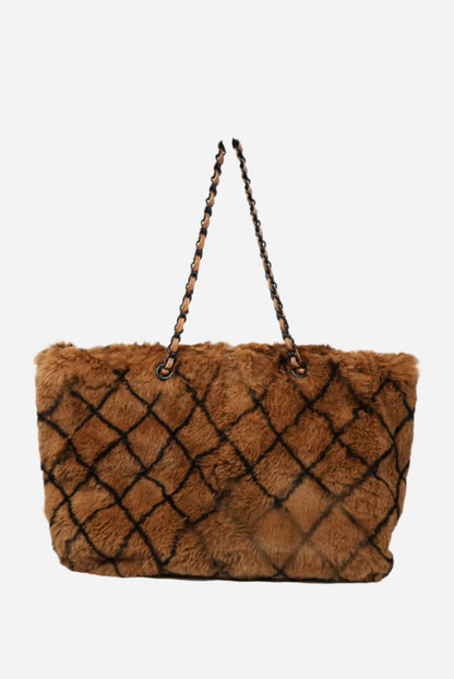 Pre-Owned Chanel Brown Fur Tote Bag
