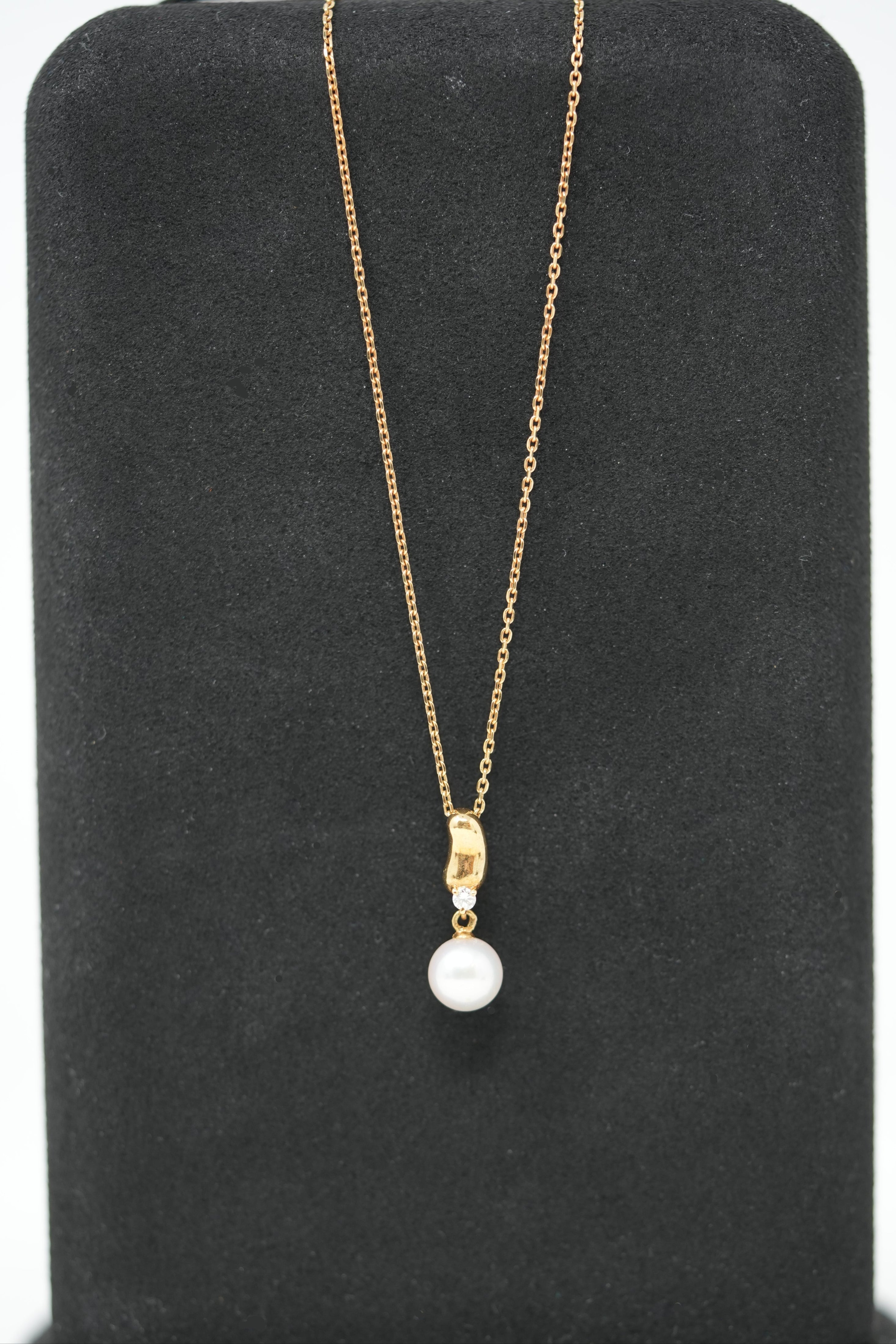 Tasaki Pearl Diamond Necklace K18