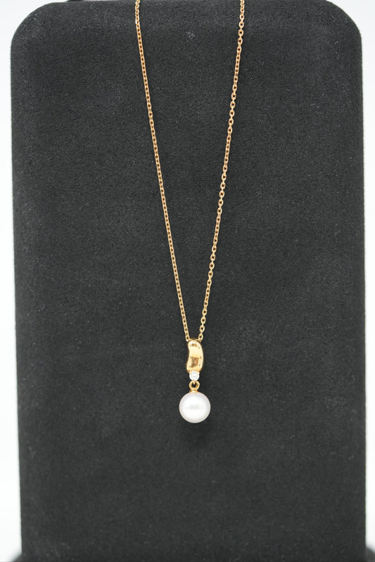 Tasaki Pearl Diamond Necklace K18