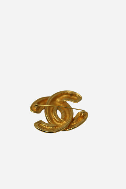 Pre-owned CHANEL 80's Quilted CC Brooch M