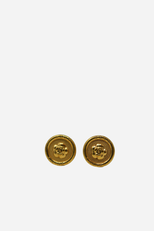 Pre-owned Chanel Cameilia Earrings Clip-on