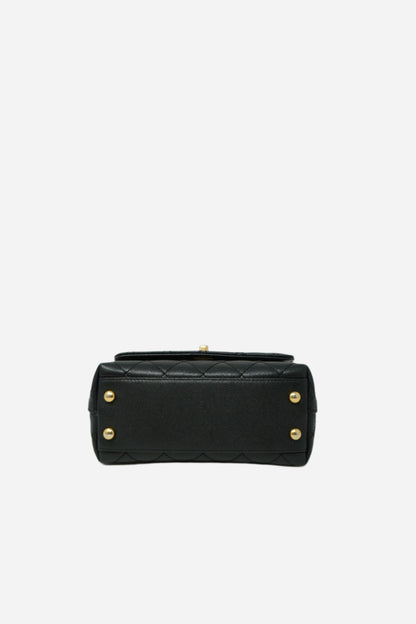 Pre-Owned Chanel Black Caviar Extra Mini Chain Wrapped Coco Handle