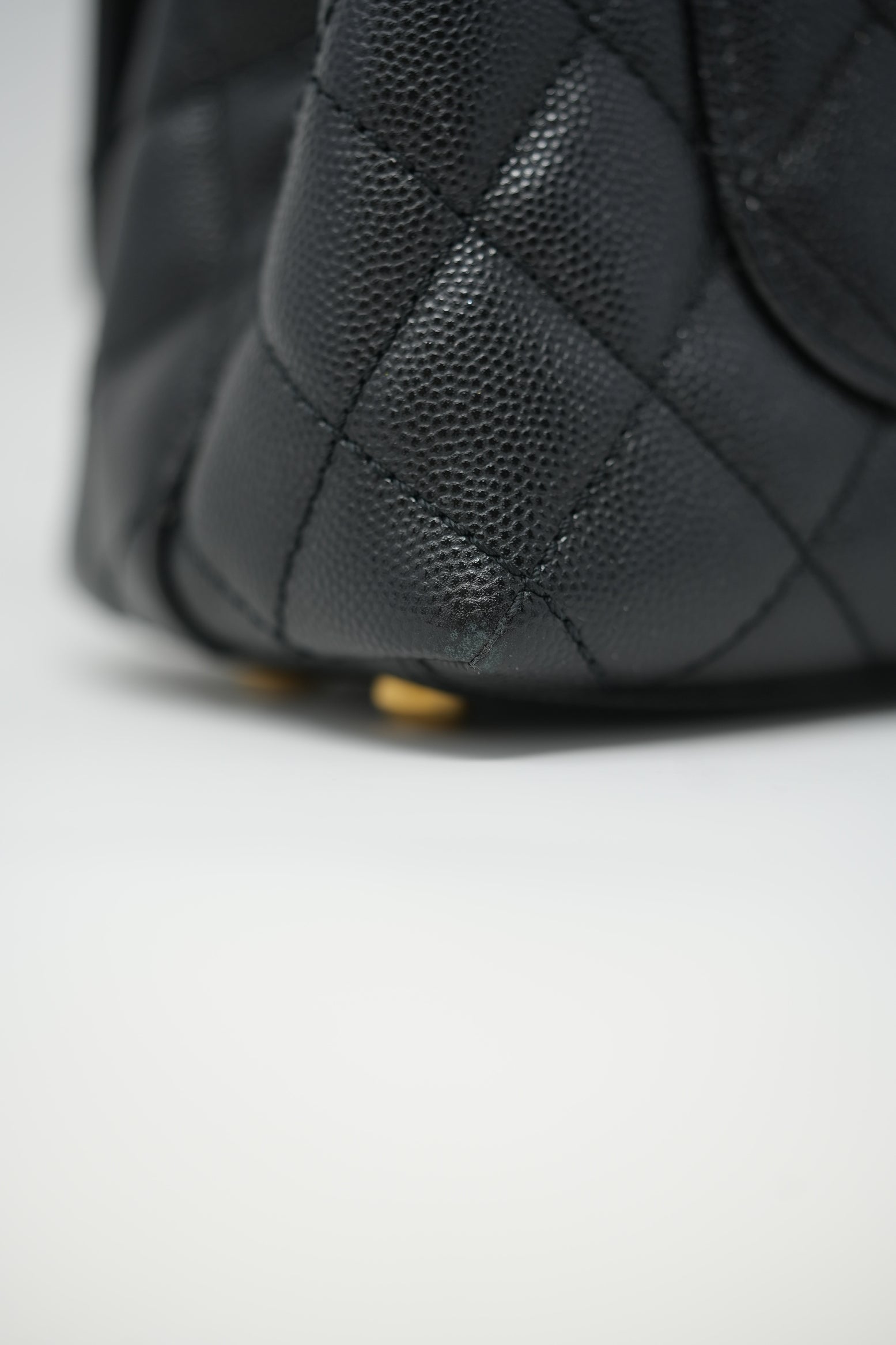 Pre-Owned Chanel Black Caviar Extra Mini Chain Wrapped Coco Handle