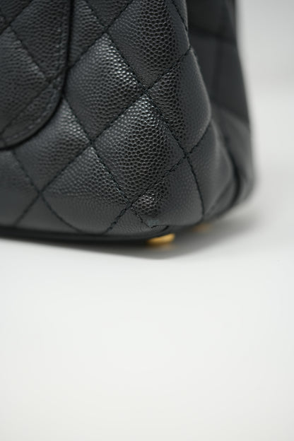 Pre-Owned Chanel Black Caviar Extra Mini Chain Wrapped Coco Handle
