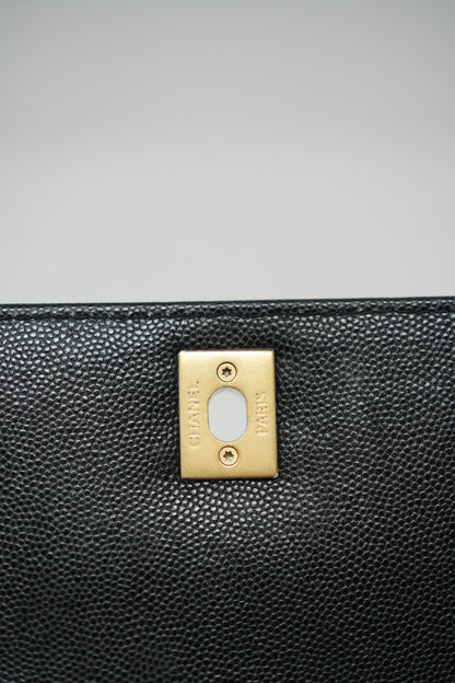 Pre-Owned Chanel Black Caviar Extra Mini Chain Wrapped Coco Handle