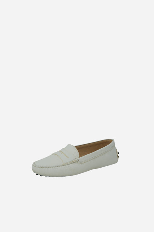 Tod's White Leather Gommini Loafers NW