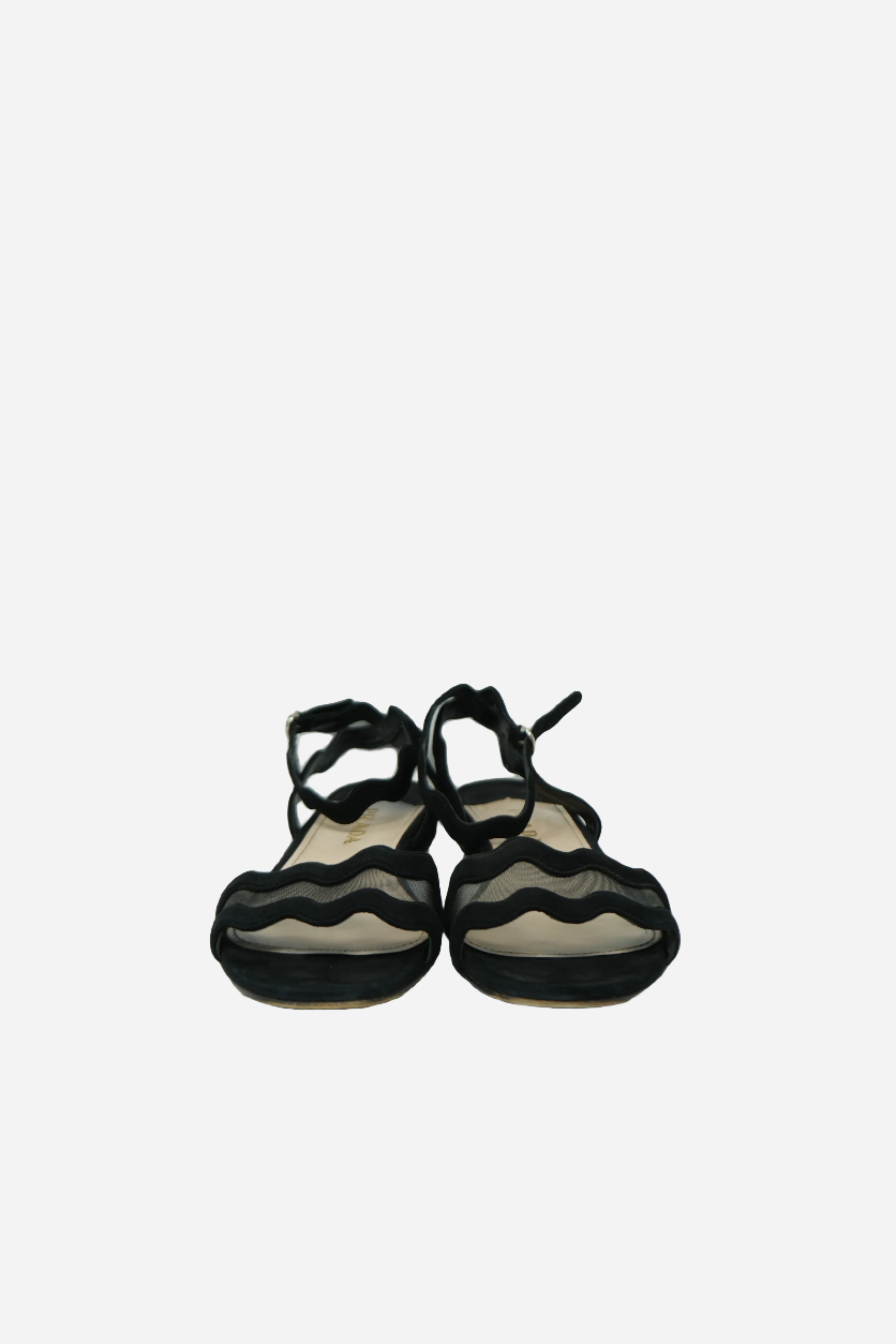 Prada Black Suede And Mesh Sandals Size 40