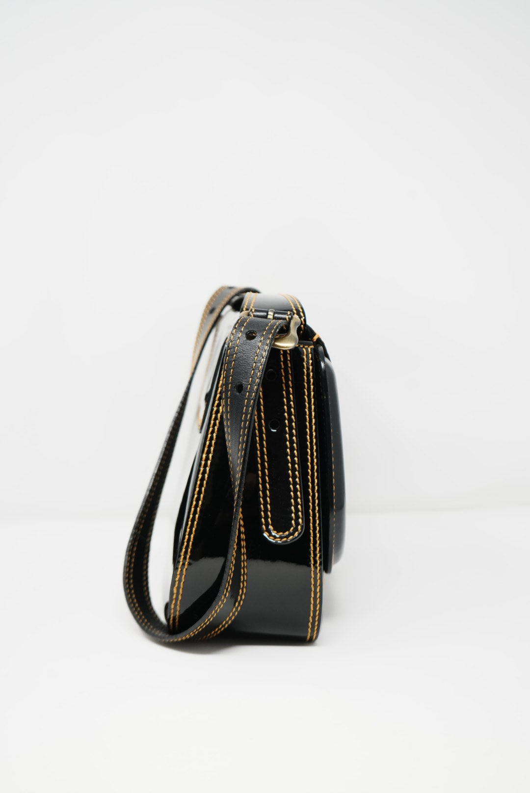 Fendi Patent Wild Stitch Shoulder Bag