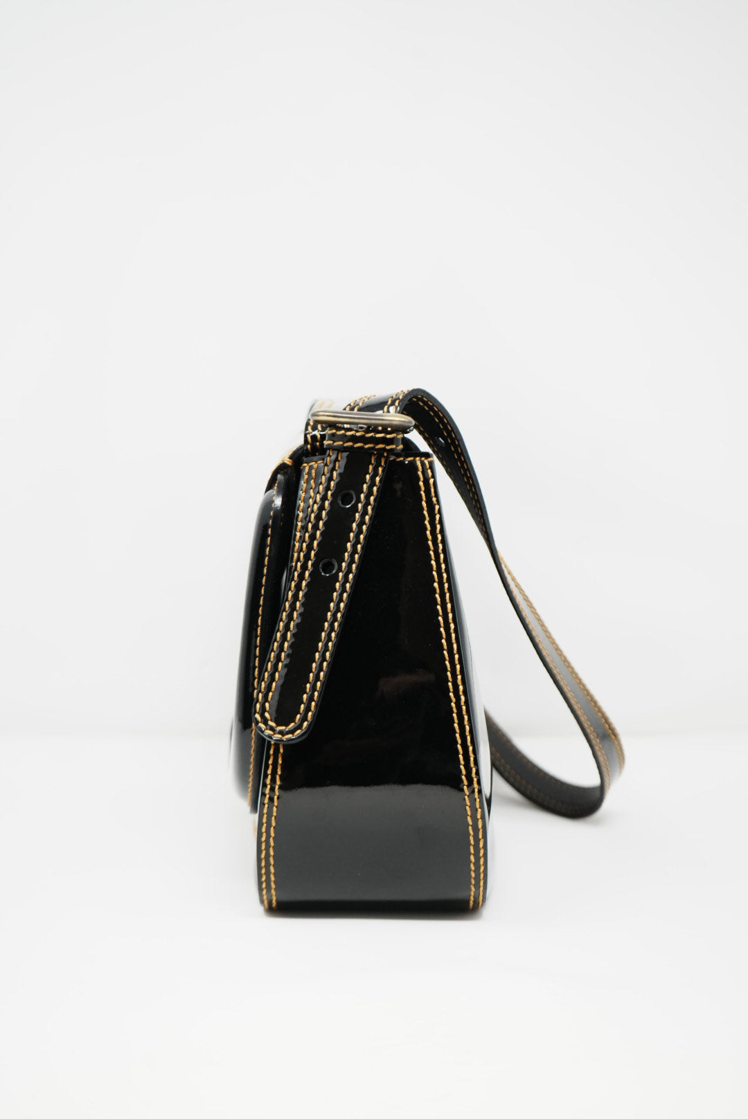 Fendi Patent Wild Stitch Shoulder Bag