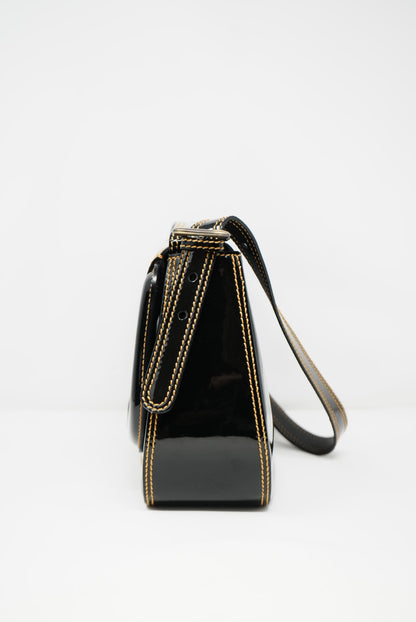 Fendi Patent Wild Stitch Shoulder Bag