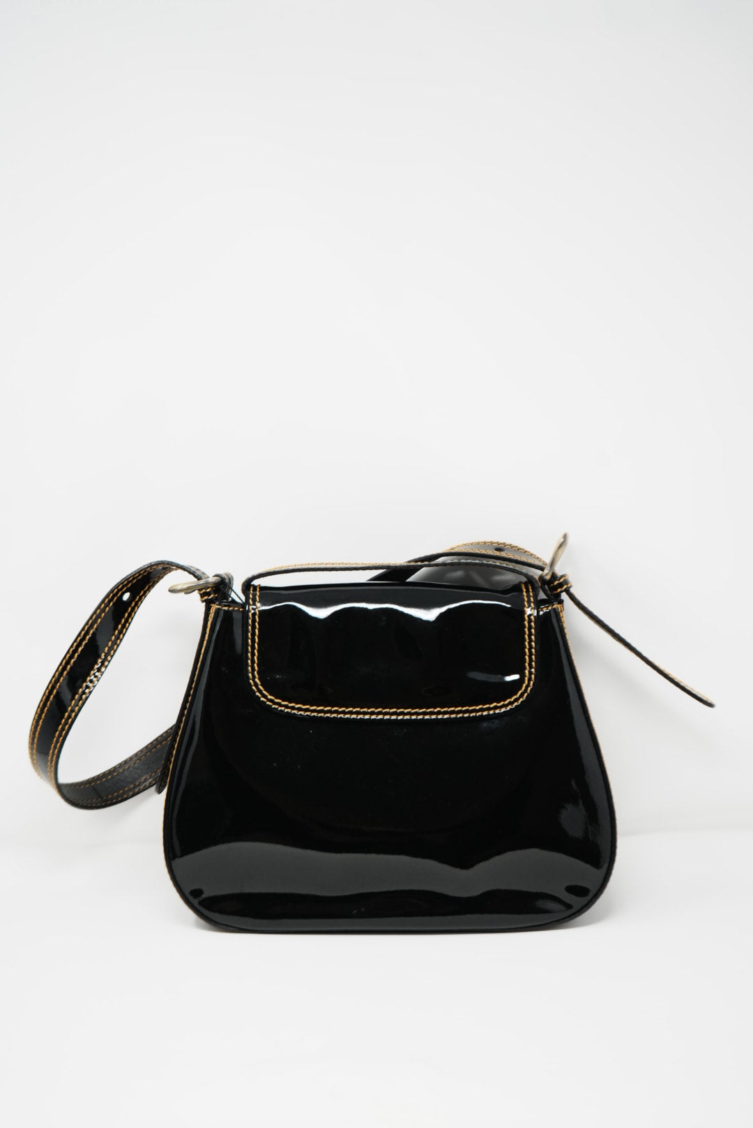 Fendi Patent Wild Stitch Shoulder Bag