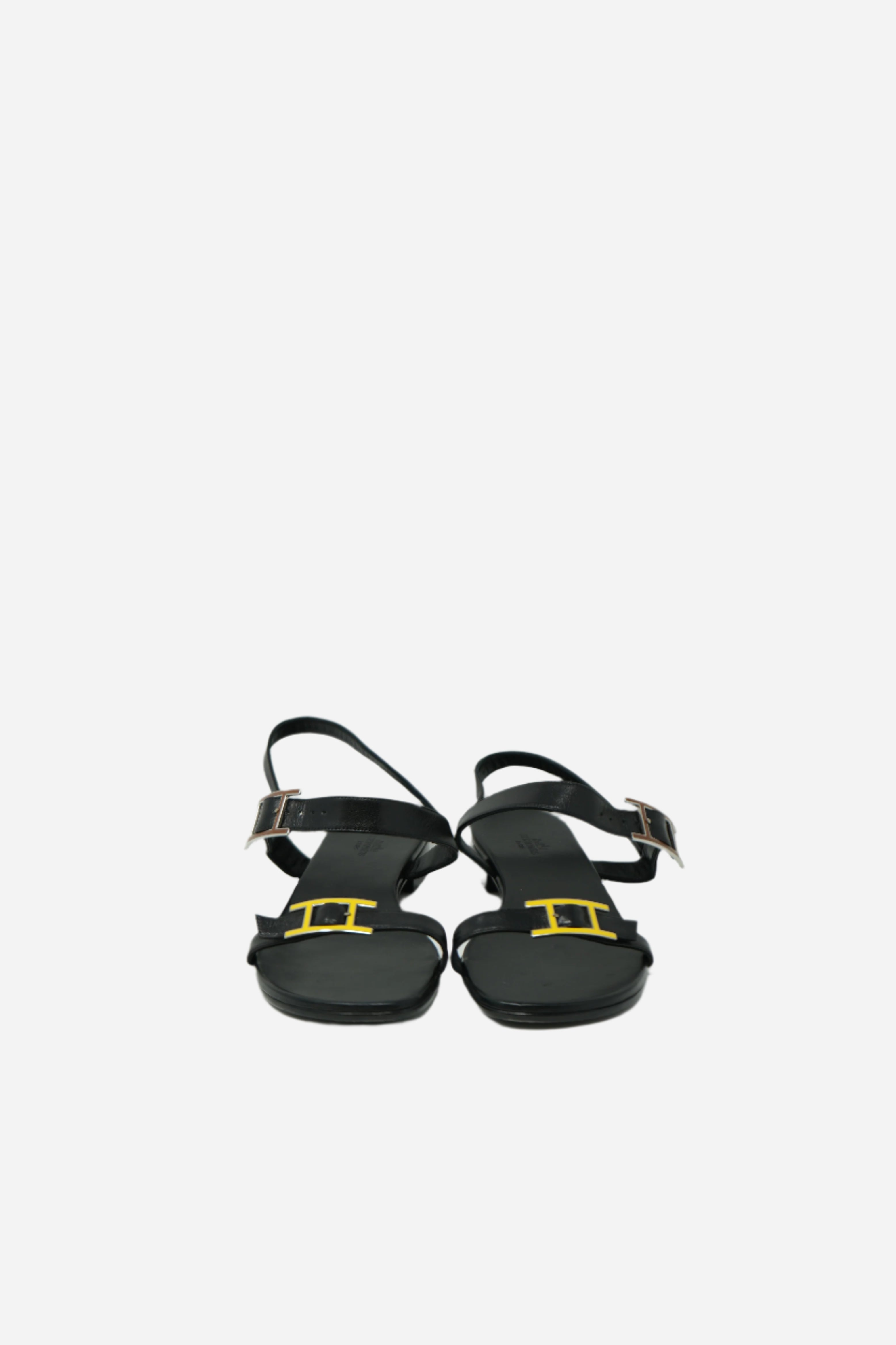 Hermes Egerie Yellow H Buckle Sandals Size 40
