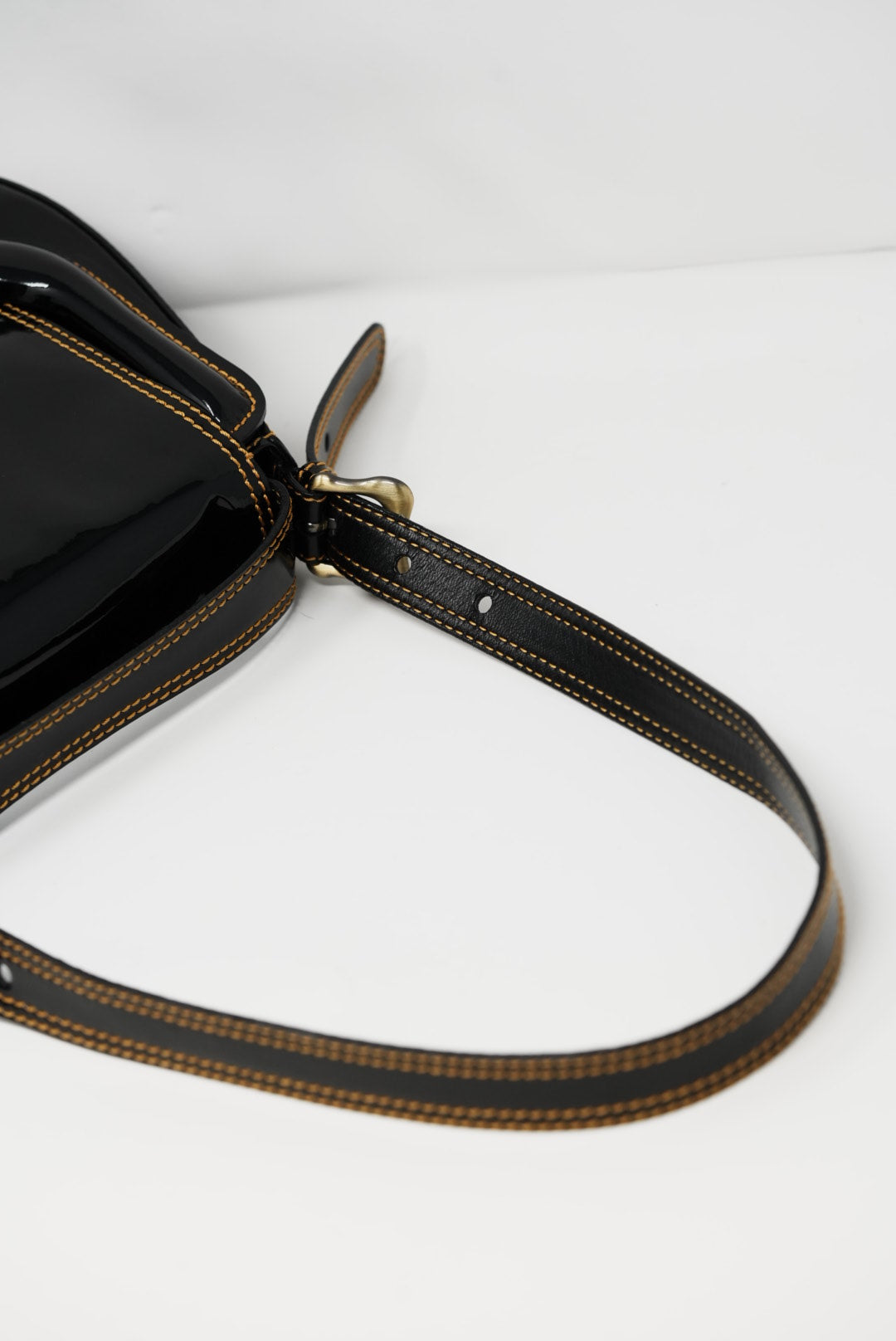 Fendi Patent Wild Stitch Shoulder Bag