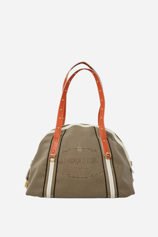 Prada Logo Jacquard Shoulder Bag