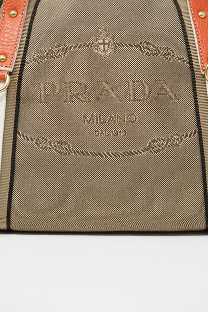 Prada Logo Jacquard Shoulder Bag