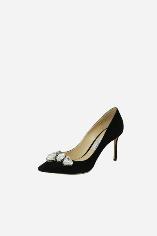 Jimmy Choo Crystal Suede Pumps