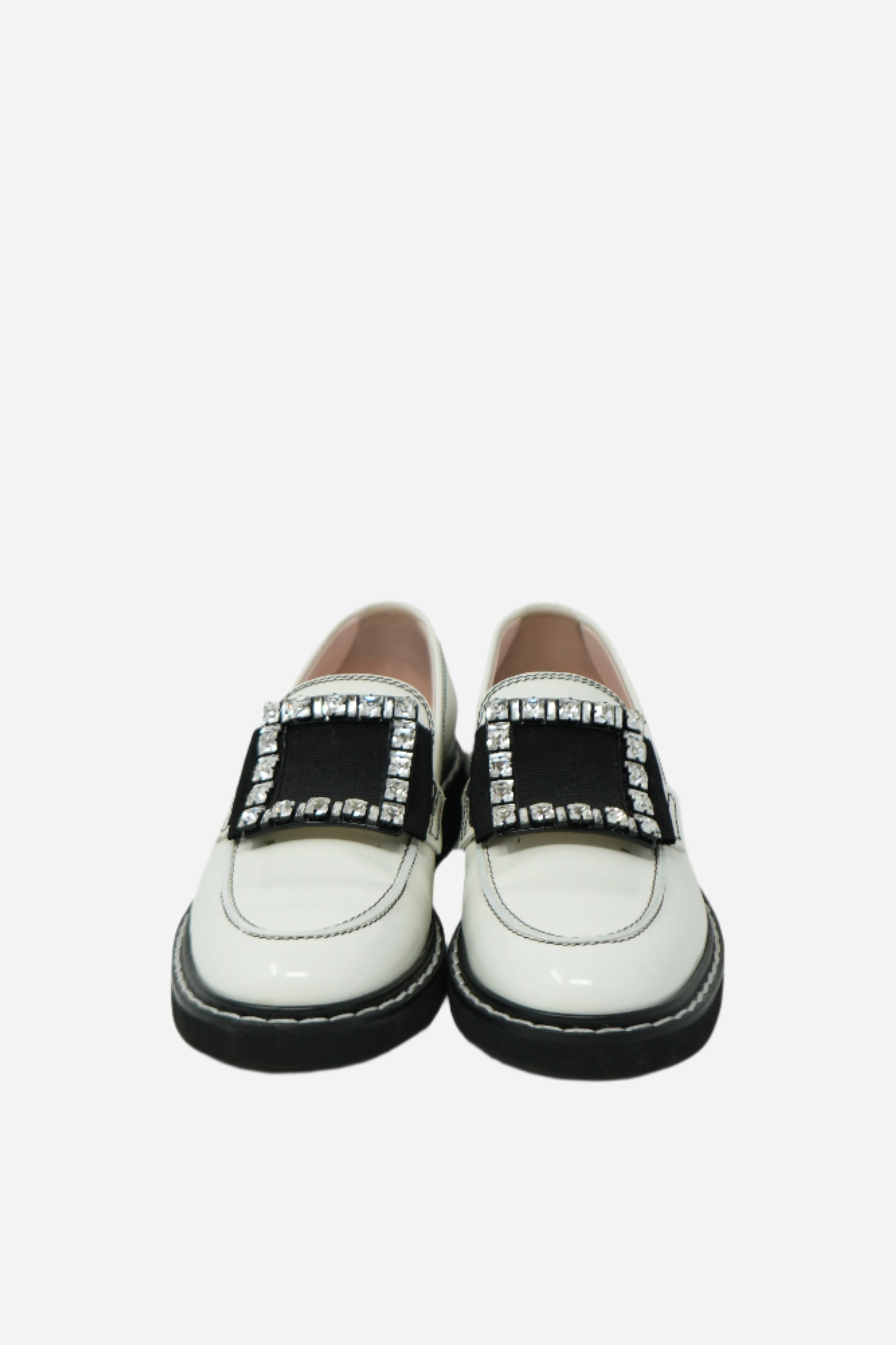 Roger Vivier Crystal Buckle Loafers Size 39.5