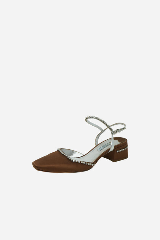 Prada Satin Square Toe Sandals