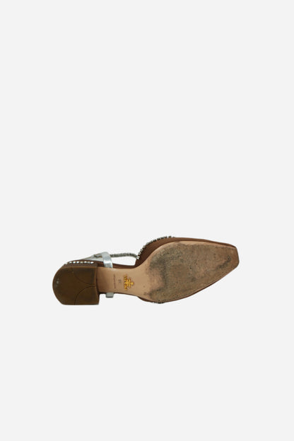 Prada Satin Square Toe Sandals