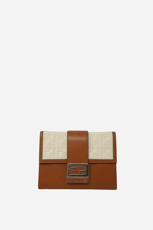 Fendi Canvas/Leather Flat Bauguette