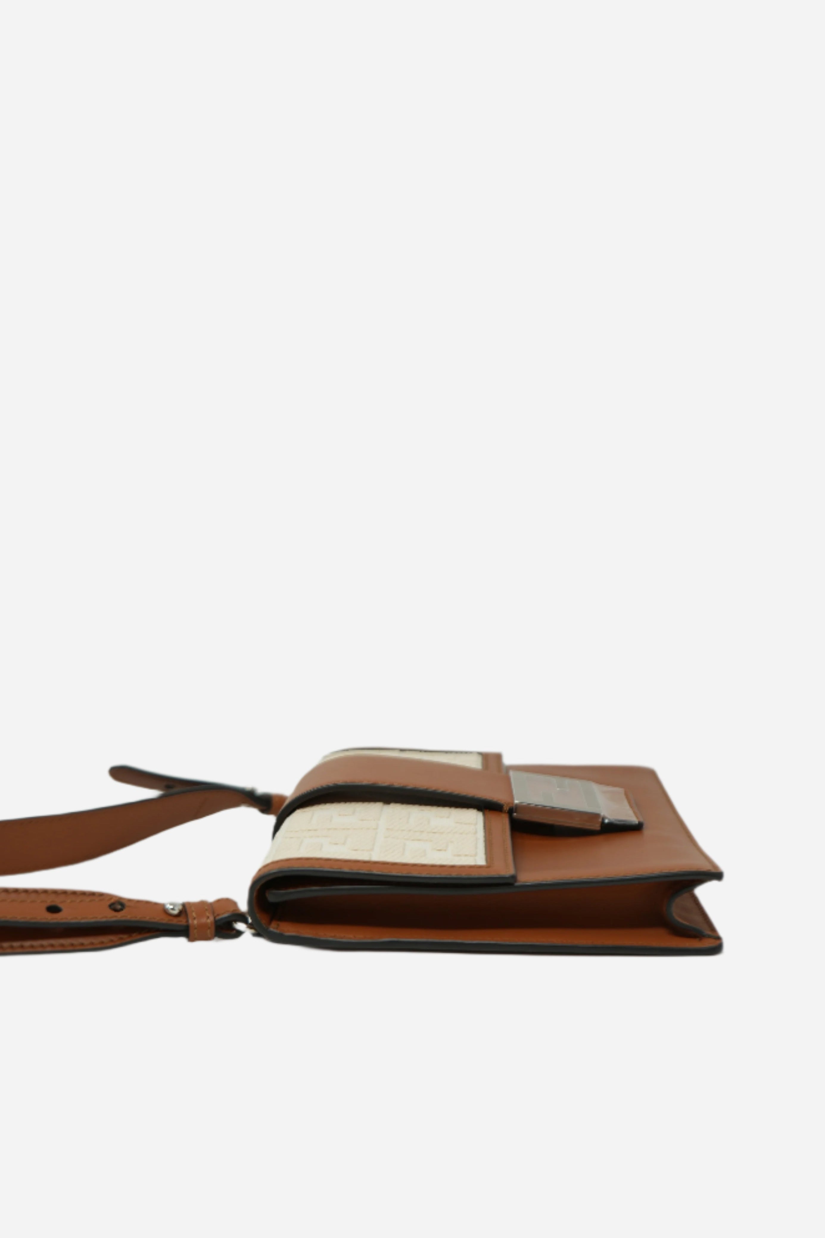 Fendi Canvas/Leather Flat Bauguette