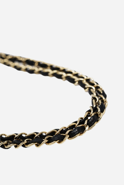 Pre-Owned CHANEL Wild Stitch Shoulder Bag Black 2003-2004