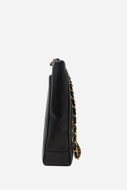 Pre-Owned Chanel Black Quilted Caviar Tote Bag