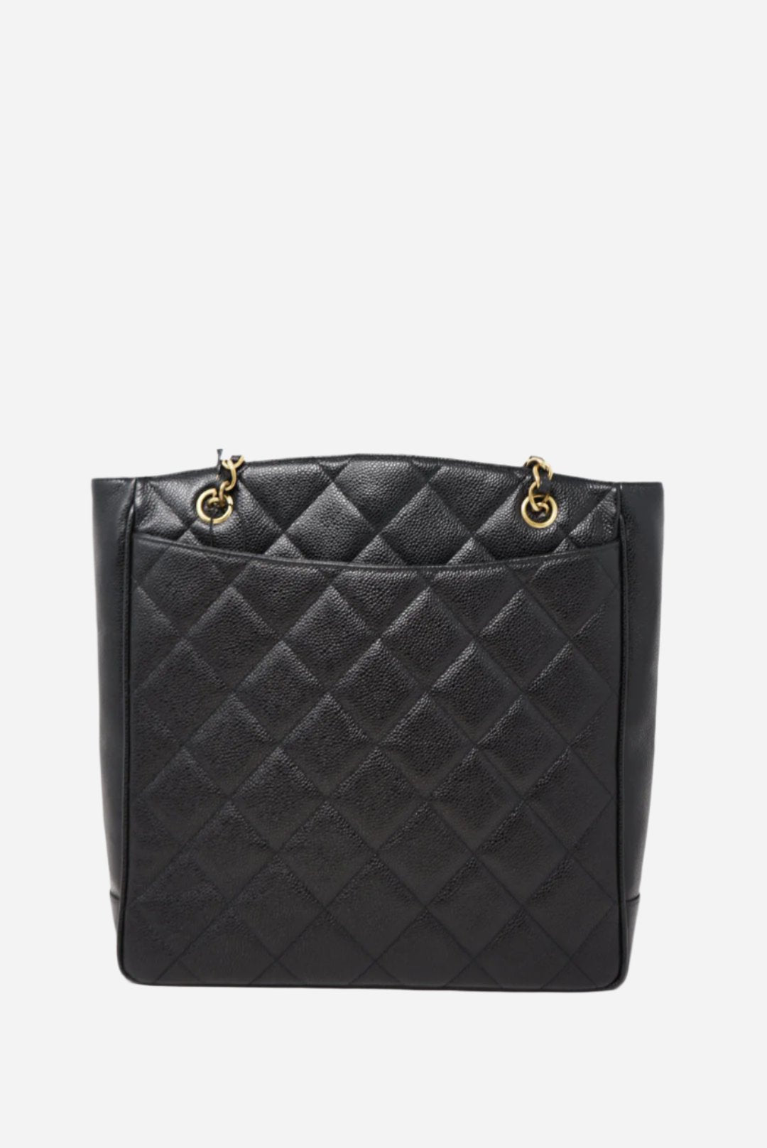 Pre-Owned Chanel Black Quilted Caviar Tote Bag