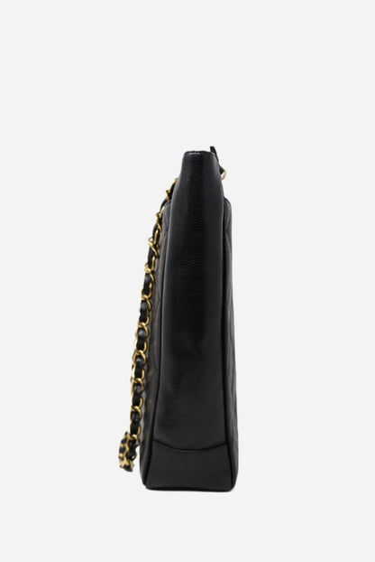 Pre-Owned Chanel Black Quilted Caviar Tote Bag