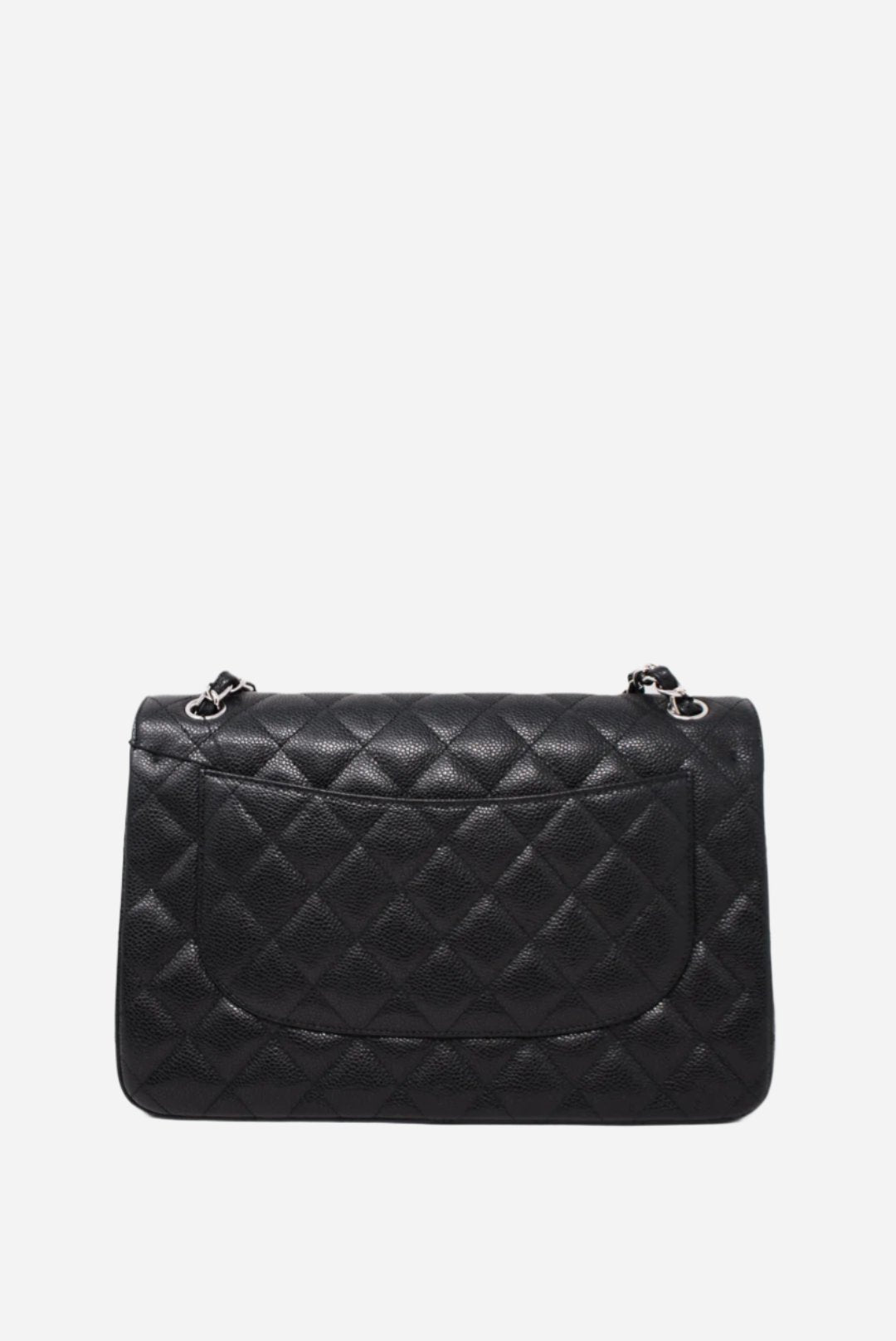 Pre-Owned Chanel Black 2016 Caviar Large Classic Double Flap Bag