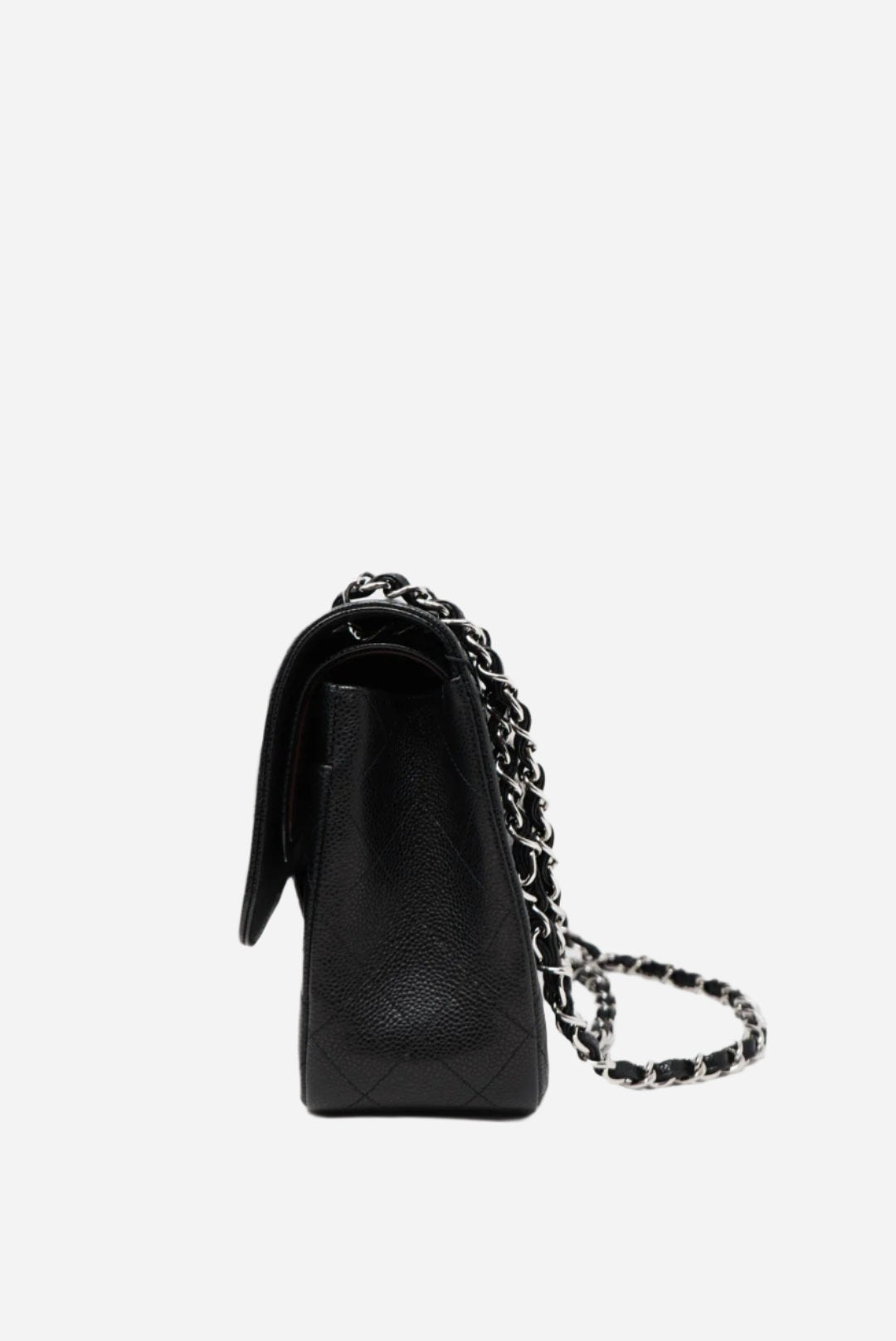 Pre-Owned Chanel Black 2016 Caviar Large Classic Double Flap Bag