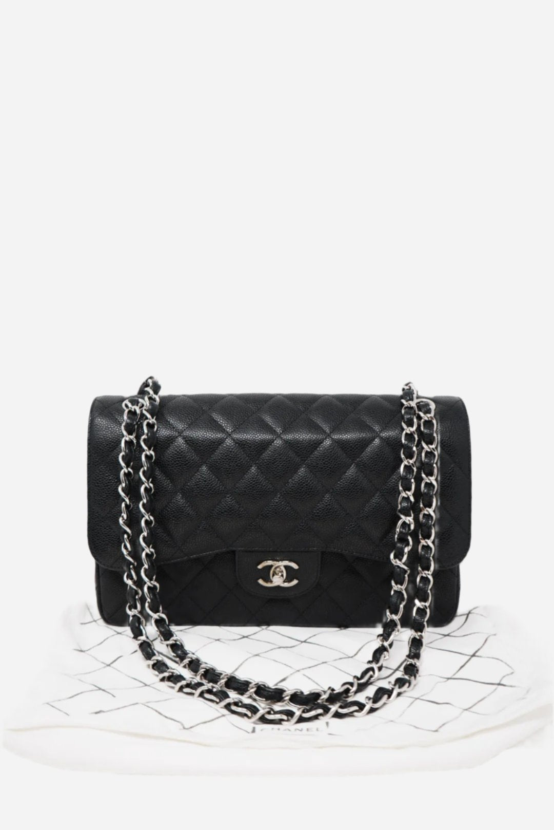 Pre-Owned Chanel Large Classic Flap Caviar Bag