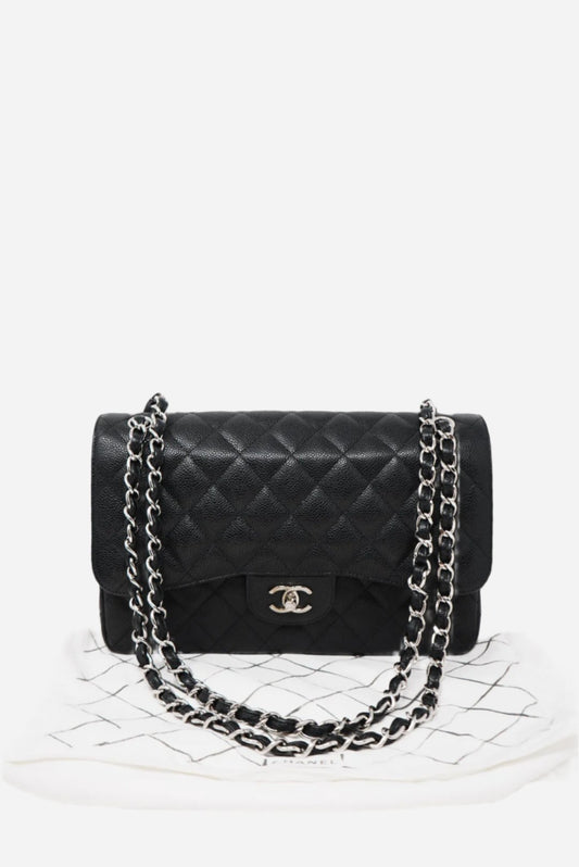 Pre-Owned Chanel Large Classic Flap Caviar Bag